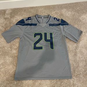 Grey Seahawks jersey, size Large.